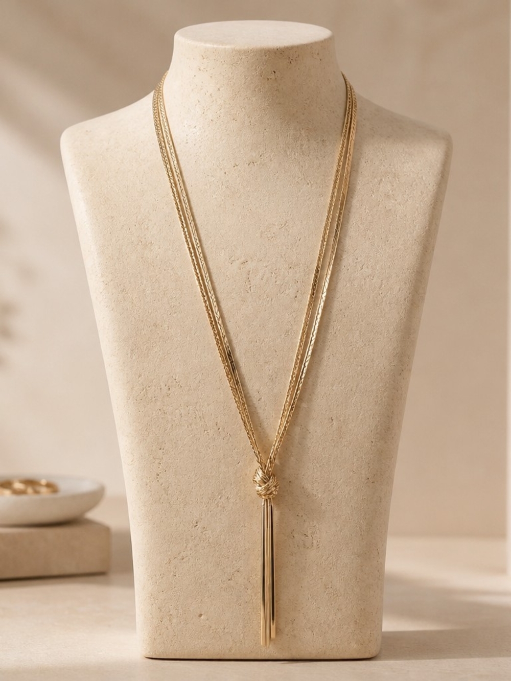 Knot Tassel Layered Necklace